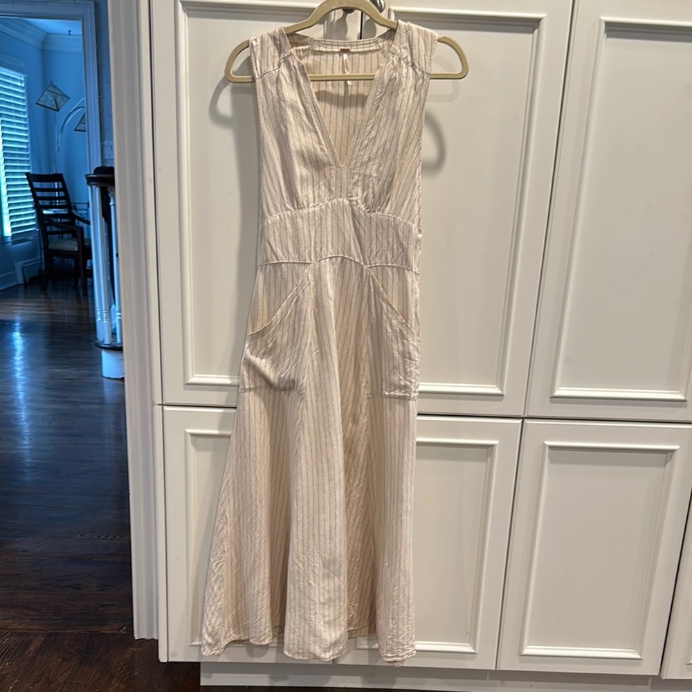Free People Elegant Cream Sleeveless Dress